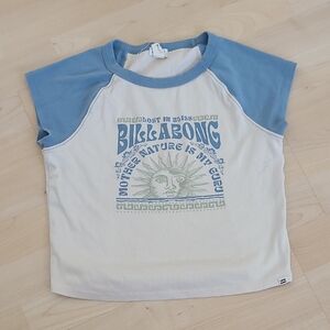 Billabong Blue and Cream Crop Top